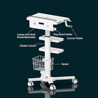 Anti-Theft Medical Laptop Cart with Scanner Holder | Mobile Workstation with Gas Lift | Height Adjustable 31.5" - 47.2" | Secure Storage & Multiple Drawers