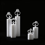 Oirlv Acrylic Jewelry Display Stand Ring Showcase Display Holder 7 PCS Rings Stand (White)