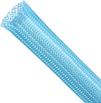 Braided Expandable Cable Sleeve, PET Wire Loom, Flexible Mesh Sleeving Cord Management for TV, Computer, Home Theater, Automotive, Protect Cat from Chewing Cords (Blue, 5/8" x 25ft)