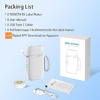 Rongta Bluetooth Label Maker Machine with Tape, Portable Mini Label Printer Wireless Thermal Handheld Sticker Makers Mini Label Makers with Multiple Templates for Organizing Office Home School(White)
