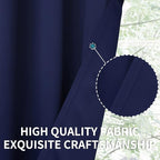 BGment Room Darkening Curtain for Sliding Door, Wide Blackout Room Divider Curtain for Living Room 96 Inch Length, Thermal Privacy Soundproof Window Drape 1 Panel, Navy, 120 Wide
