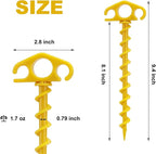 Tent Stakes Ground Anchors Screw in, 10 Pack Sand Stakes for Beach 9.4 Inch Heavy Duty Spiral Tent Pegs for Camping, Party, Hiking, Outdoor Decoration (10, Yellow)