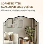 ANDY STAR Scalloped Bathroom Mirror, 24"x32" Brushed Bronze Vanity Mirror, Antique Bronze Decorative Bathroom Mirrors, Anti-Rust Stainless Steel Metal Frame, Stunning Design Ideal for Home Decor