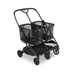 Joovy Boot X2 Shopping Cart Featuring 122 lbs Total Weight Capacity, Dual Removable Totes, Swivel Tires for Easy Steering, One-Handed Compact Fold, and One-Step Parking Brake (Black Frame)
