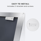 Amorho 24x32 Inch Bathroom Mirror Silver, Thick Metal Framed Wall Mirrors for Over Sink, Brushed Nickel Mirror Perfect for Bedroom, Living Room, Entryway, Rectangle (Horizontal/Vertical).