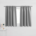 PONY DANCE Silver Grey Short Window Curtains for Kitchen 36 inch Long, 2 Panels Set Half Window Drapes for Bedroom Basement, Blackout Small Curtains for Travel Trailers, Width 29 x Length 36 inches