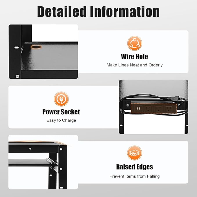 AV Cart on Wheels, Commercial Mobile Utility AV Carts with Wheels, Height Adjustable Top Shelf & Pullout Keyboard Tray, Rolling Presentation and Media Cart for Office, Library