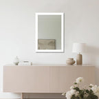 Ruomeng Rectangular Wall Mirror 20" x 28" for Bathroom, Bedroom, Entryway, Living Room, White