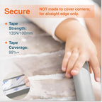 Roving Cove HeftyFit Edge Protector for Baby Proofing (6ft Large Edge Only), Heavy-Duty Soft Furniture Edge Bumper Guards, Desk Edge Cushion, Wall Corner Covers, 3M Adhesive, Stone Grey