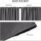 PONY DANCE Grey Curtains - Window Treatments Home Decor Thermal Insulated Curtain Drapes Light Filter Energy Efficient Low Shading Effect for Bedroom & Kitchen, 42 W x 63 L, 2 Pieces