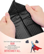 GSSUSA Black Bubble Mailers 8.5X12 Inches 500 Pack, Padded Poly Bubble Mailer, Large padded Envelopes Strong Adhesion Bubble Envelopes,Self-Seal Mailing Envelopes for Small Business,Package Supplies