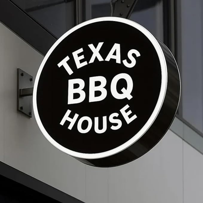 Custom Advertising Lightbox Logo Sign - Personalized Double/Single Sided LED Lighting Round Business Logo for Shop Shows, Salon, Cafes, Bar & Restaurant Sign, Waterproof, Indoor Outdoor Decor