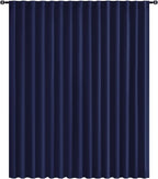 Hiasan Privacy Room Divider Patio Sliding Door Curtain Extra Wide Blackout Thermal Insulated Curtains with Back Tab & Rod Pocket for Bedroom Partition Living Room (120 x 96 Inches, Navy Blue)