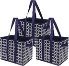 DURASACK Grocery Tote 3-Pack All-Purpose Collapsible Totes with Handles Kitchen Reusable Grocery Bags