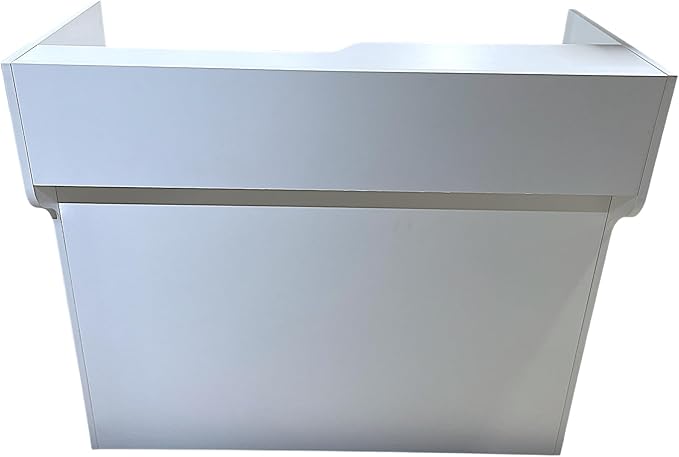 Only Hangers Display Checkout Register Stand with Drawer and Counter Space - Avilable in White, Black, and Maple (Ledge Top, White, 72")