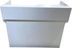 Only Hangers Display Checkout Register Stand with Drawer and Counter Space - Avilable in White, Black, and Maple (Ledge Top, White, 48")