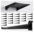 Therwen 24 Pcs 15.8" Chrome Slatwall Knife Shelf Bracket with Lip Metal Bracket Hooks Slatwall Hanger Heavy Duty Shelf Accessories Home Boutique Retailer Display (Black)