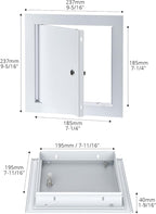 QWORK Aluminum Alloy Access Panel 8" x 8" – Service Shaft Door with Screwdriver Latch for Drywall & Ceiling, White
