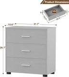 Aheaplus Closet Drawers Set of 2, Wood Closet Organizers and Storage with 3 Drawers, Closet Drawers Organizer System, Nightstands Bedside End Table with 3 Drawers Storage for Bedroom, Grey