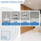 Jolux 4-Pack 5/6" LED Can Lights Retrofit Recessed Lighting,12W=60W,2700K SoftWhite,800 Lumens,Dimmable Adjustable Retrofit Downlight,ETL,Damp Rated,Simple Installation Can Lights,Bevel Trim