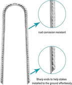 Eurmax USA Strong Trampoline Anchor Stake High Wind, Ground Anchors Heavy Duty, Tent Stakes,Trampoline Accessories, Swing Set Anchors, Ground Stakes, Pack of 8(Silver)