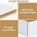 RLAVBL 12x9x3 Inches Shipping Boxes Set of 50, White Small Corrugated Cardboard Box, Mailer Boxes for Packing Small Business