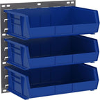 Akro-Mils 30255 AkroBins Plastic Storage Bins, Space-Saving Stackable Bins for Garage, Pantry, Craft Organization, 11-" x 16-" x 5-", Blue, 6-Pack