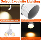12W Zoomable Track Lighting Heads,White H Track Lighting Heads for Accent,Artwork, Retail Halo Track Lights 110V 3000K Warm White 15 °- 60 ° Beam Angle - 4 Pack (White)