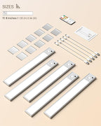 Under Cabinet Lights Wireless,11.9" Motion Sensor Light Indoor with Remote Control,2500mAh LED Rechargeable Battery Operated Closet Light,3 Color Temps,Under Counter Lights for Kitchen,Stairs,5 Pack