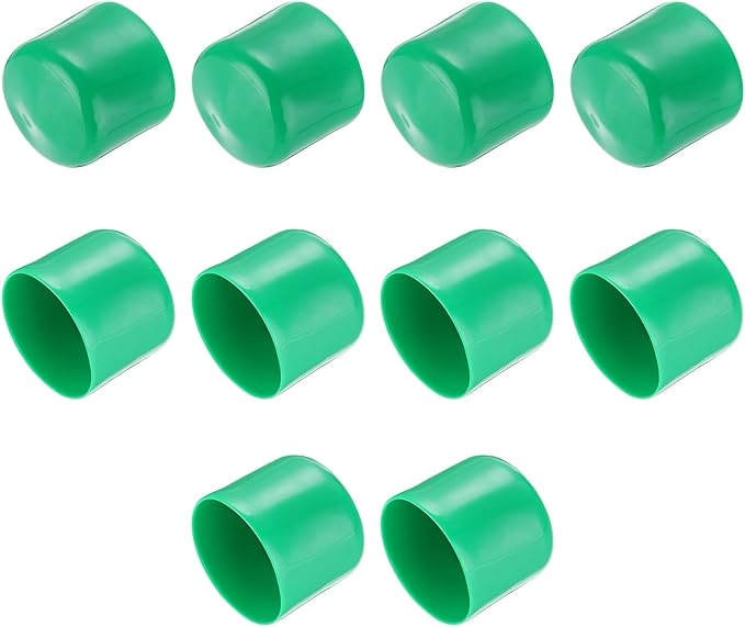 uxcell 10pcs Rubber End Caps 49mm(2") ID Vinyl Round End Cap Cover Screw Thread Protectors Dark Green