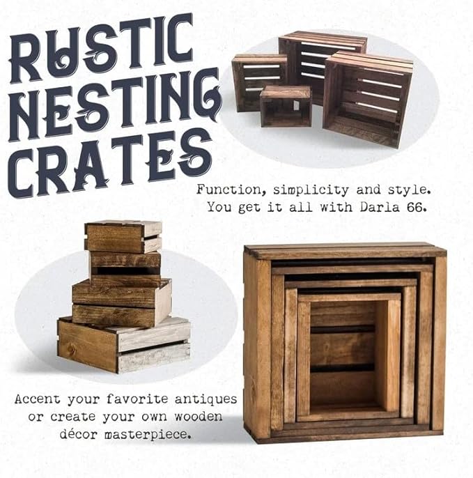 Darla'Studio 66 Set of 4 Nesting Box Wood Crates