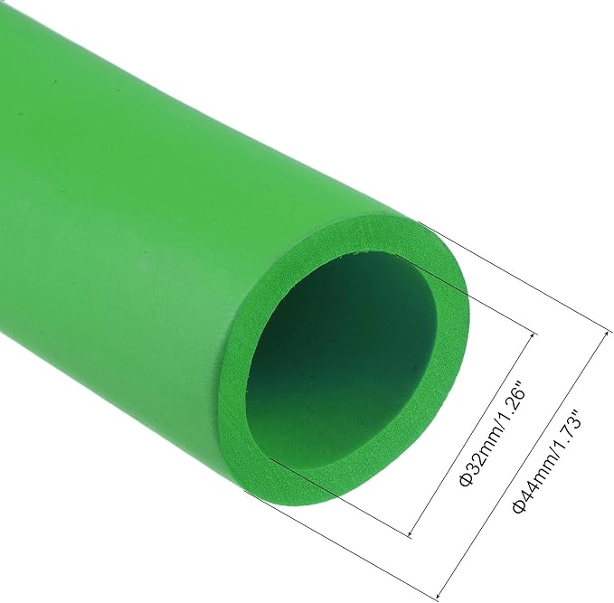 uxcell Foam Tubing for Handle Grip Support, 32mm ID 44mm OD 1m Length Green