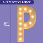 Marquee Letters 4 Feet Tall, 4FT Large Light up Letters P, Big Sign P with Warm White Light for Prom Birthday Wedding Proposal Engagement Graduation Party Backdrop Decorations