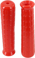 2Pcs Wheelbarrow Rubber Handles Replacement, Anti-slip Handle Grip Covers Weatherproof Handles Non-Slip Round Tubes for Garden Carts(114x12mm Red)