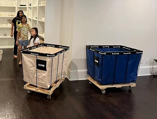 Canvas Basket Bulk Truck,Service Carts 8 Bushel Knock Down Truck, 10.0 cu. ft, 400 lb, 34" L X 22" W X 30.5" H Capacity