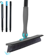 Grout Brush with Long Handle V Shape Floor Scrub Brush Stiff Bristle Grout Scrubber for Cleaning Bathroom Garage Kitchen Wall Tub Tile (1, Grey)