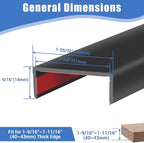 Rubber Edge Trim, Self-Adhesive U Shaped Edge Protector for Plywood, Cabinet, 1-5/8" Wood Edge Banding, Flexible Furniture Repair, EPDM Material, Fit 1-5/8"(41mm), Length 10Ft, Black