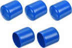 uxcell 5pcs Rubber End Caps 23mm ID Vinyl Round Tube Bolt Cap Cover Screw Thread Protectors Blue