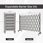 GYMTIME Industrial Metal Expandable Barricade, 11 Feet, Easily Assembled Portable Safety Barrier with Casters, Flexible Mobile Barrier Gate, Adjustable Traffic Fence