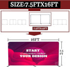 Custom Tension Fabric Display Backdrop Trade Show Backdrop Banner Stand for Weddings, Events, Booth (Double Sided Print 7.5x16 Ft)