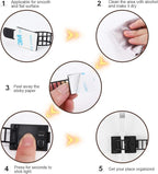 Adhesive Cable Management Clips, 100Pcs Adjustable Nylon Cable Strap Ties Wire Clips Clamps Organizer with Strong Adhesive Tape, Extra Screw & Hole for Strong Fixation Home Office - 3.35 Inch Black