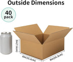CRUGLA 40 Packs 8x6x3 Shipping Boxes for Small Business, Corrugated Cardboard Boxes Bulk for Shipping Packing Mailing