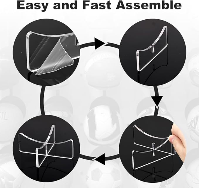 [4 Pack] Basketball Stand 3.54x1.3 Inch, Clear Acrylic Ball Stand for Display, Storage Holder for Football Volleyball Soccer Basketball Rugby