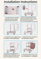 Commercial 3-Shelf Janitorial Cart, Stainless Steel Cleaning Supplies Organizer, Cleaning Cart on Wheels, for School, Hotel, Apartment & More