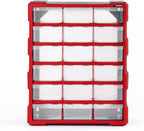 INTERTOOL Small Parts Organizer for Hardware & Screws | 18 Removable Bins with Dividers | Wall Mount or Desktop Craft & Lego Storage Cabinet | 19” x 15” x 7” BX08-4019