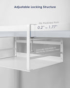 Nxconsu 2Pack Under Shelf Storage Basket Organizer Hanging Holder for Kitchen Cabinet Pantry Cupboard Desk Bookshelf Organization Space Saver Heavy Duty Slide-in Adjustable Mounting Clamp White Large