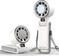 Upgraded Portable Handheld Fan with 60°F Ice Cooling, Up tp 12Hrs Personal Fans Portable Rechargeable, 5 Speed 25550RPM Powerful Portables Fan Handheld, Hand/Neck/Desk Fan 3 IN 1(White)
