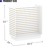 49.5”W x 24”D x 54”H - Retail Slat Wall Gondola Display with 3” Slatwall Units，White Versatile H-Unit Slatwall Display Stand