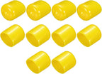 uxcell 10pcs Rubber End Caps 25mm(1") ID Vinyl Round End Cap Cover Screw Thread Protectors Yellow