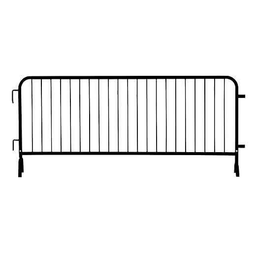 Angry Bull Barricades Metal Interlocking Steel Barricade (8.5 Ft. Heavy Duty, Bridge Feet, Black Powder Coated, Set of 20)